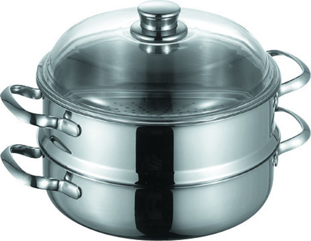 Schulte-Ufer Romana I Steamer 0123-24 I Kochtopf inkl. Deckel, Edelstahl, 24 cm Durchmesser, Induktionsherd-geeignet