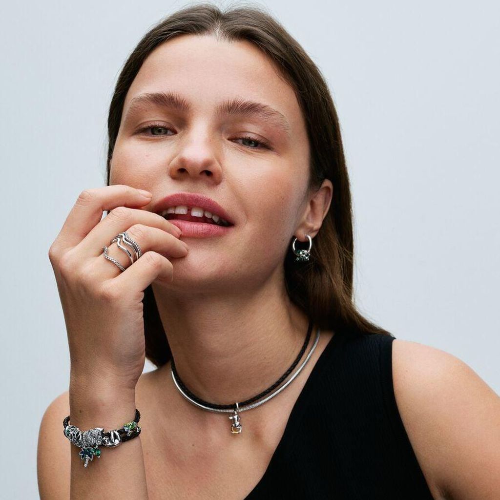Pandora Charm Damen Kletternder Frosch Emaille Grün Silber Produktbild 2