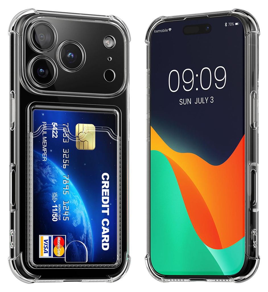 kwmobile Hülle mit Kartenfach kompatibel mit Apple iPhone Produktbild 