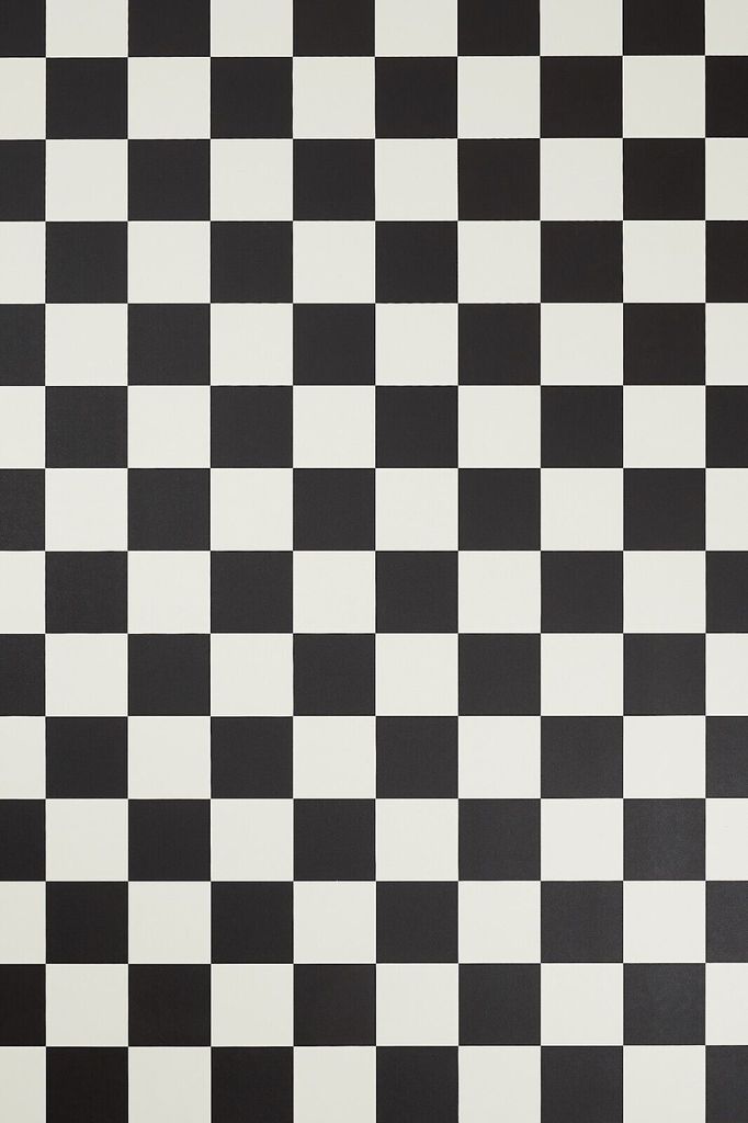 PVC Bodenbelag - 200 x 400 cm Fliesenoptik Schachbrett - Vinylboden Fußboden - Auslegware - Stärke 2,8 mm - Schwarz-Weiß