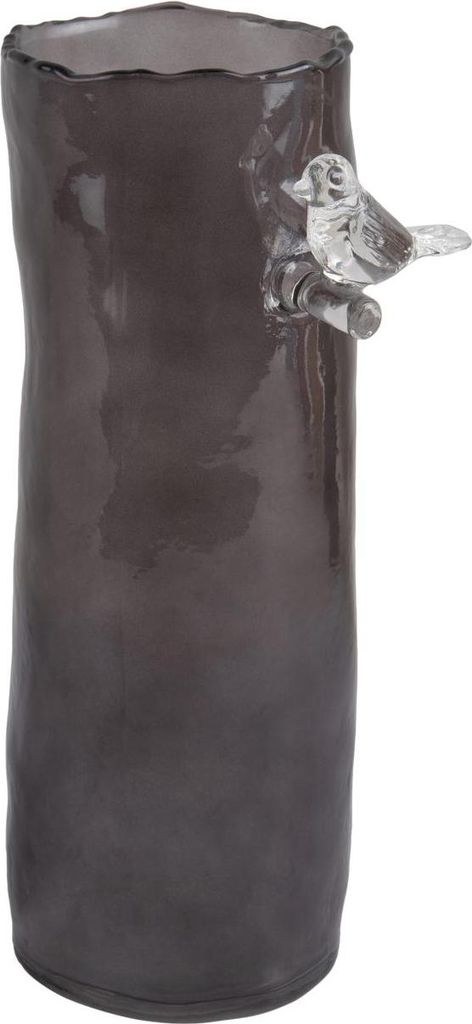 Present Time - Vase Bird On Branch - Dunkelgrau - 9.5x9.5x27cm