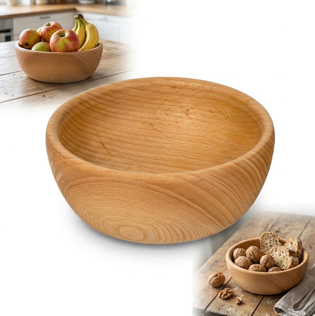 16 cm DREVENÁ MISKA Z BUKOVÉHO DREVA na ovocie a Obrázok produktu 