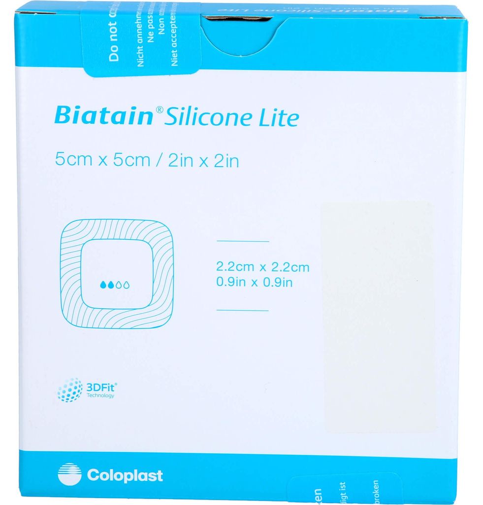 Pansement mousse Biatain Silicone Lite 5 x 5 cm, 5 pièces Image du produit 