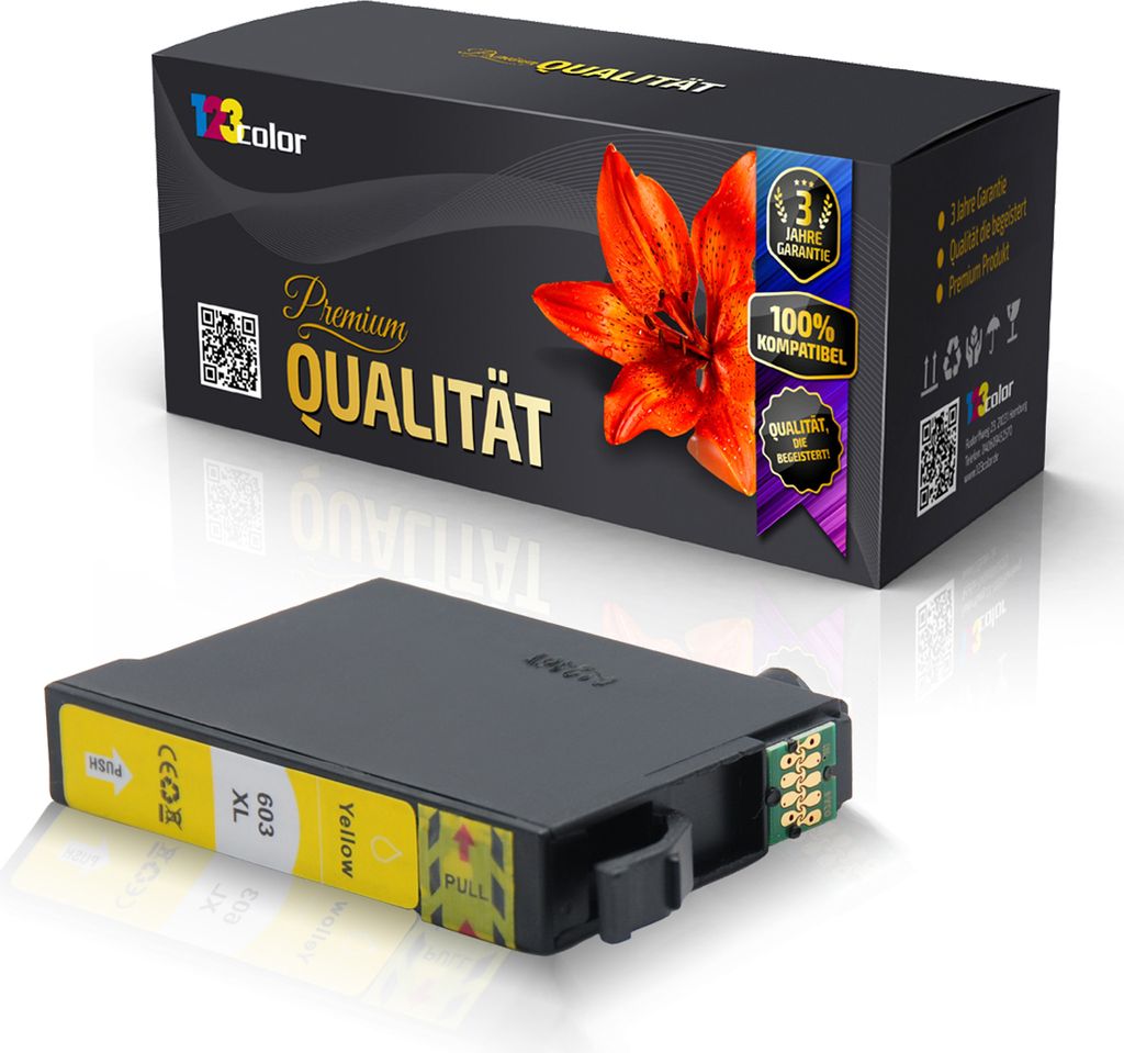 Kompatible Tintenpatrone für Epson Expression Home XP2100 Expression Home XP2100 Series Expression Home XP2105 C13T03A44010 603XL 603 X Gelb Yello...