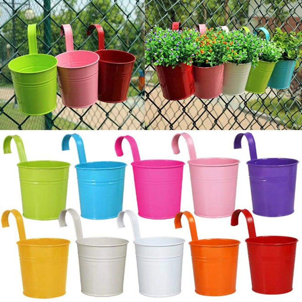 10er Set Blumentöpfe Balkontopf Pflanztopf Übertopf bunt Produktbild 