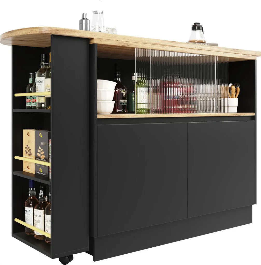 Table de cuisine rotative bicolore pour petit espace et studio - 14