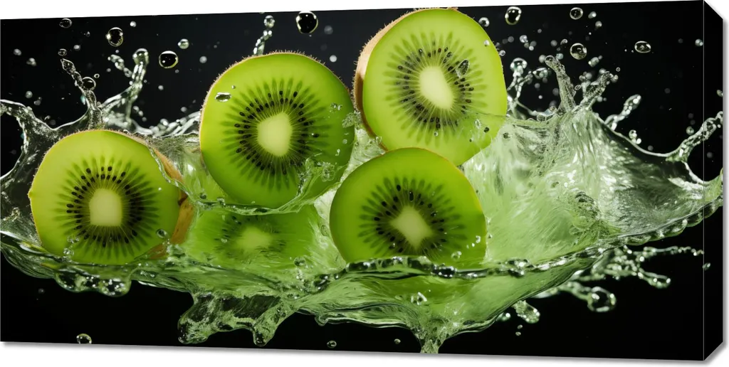 Image 100 x 50 cm Énergie Kiwi - Tableau Déco Cuisine Moderne