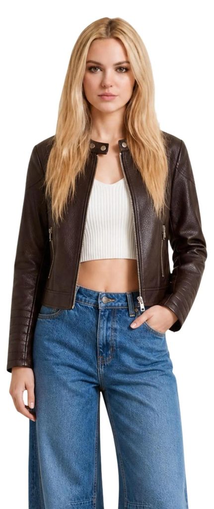 Guess MARLENE CARIBOU PolyurethanM Damen Jacke Braun : Größe - S Größe: S