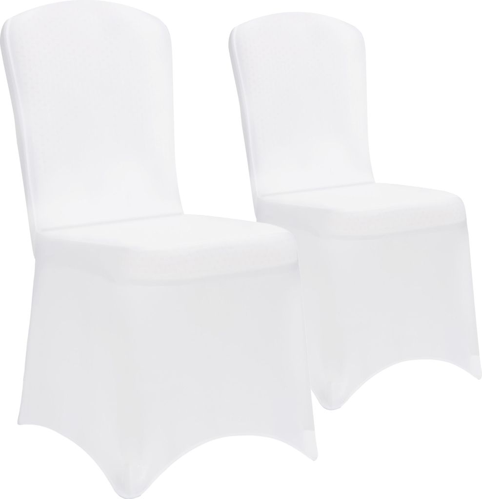 2x Housses de chaise élastiques blanc Noël mariages Image du produit 