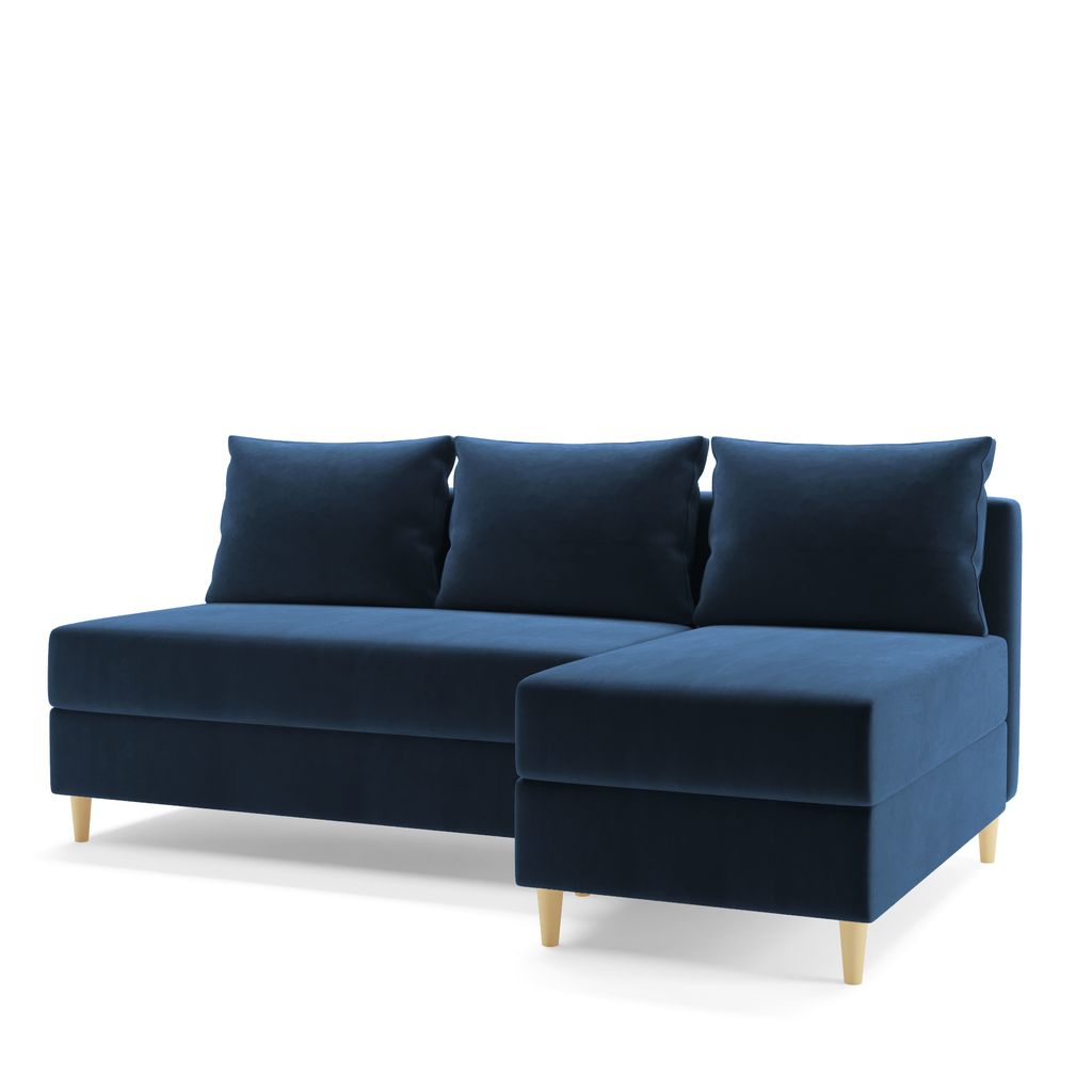 AX LIVING Ecksofa Klein Modern Farring 204 cm in Blau – Stil & Funktionalität