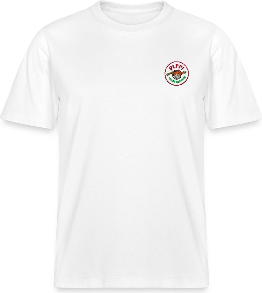 Spreadshirt Pippi Langstrumpf Portrait Rundes Logo Relaxed Fit Uni T-Shirt, XXL, Weiß