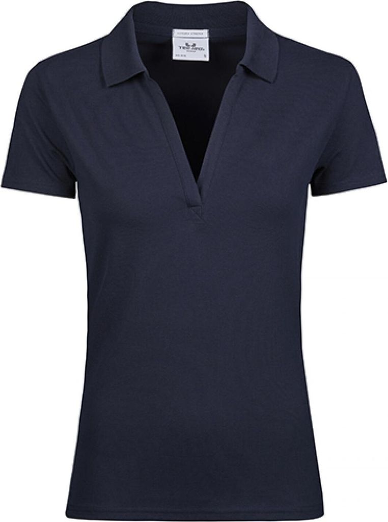 Tee Jays 1409 | Damen Polo Womens Luxury Stretch V-Neck Polo - Farbe: Navy - Größe: XL