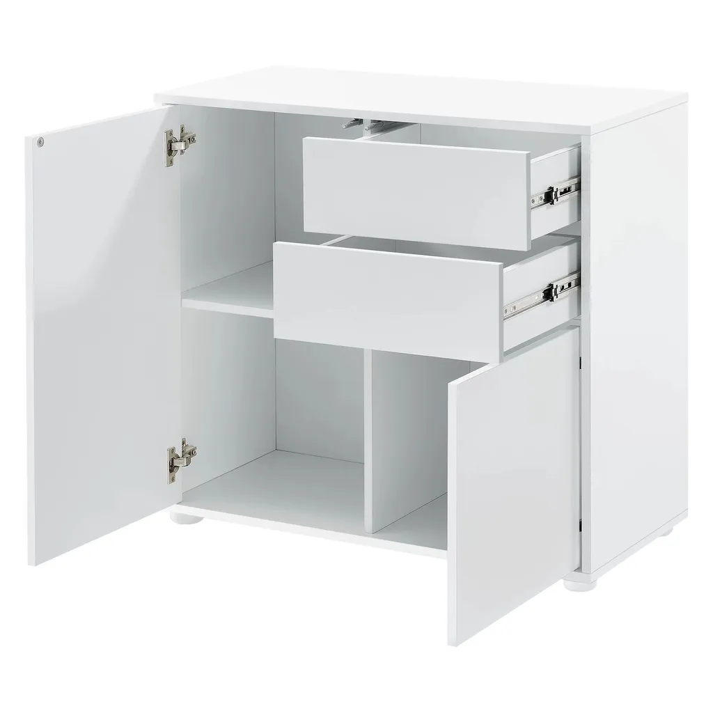 Commode Push and Open Wilford Blanc Mat - Petit Meuble de Chambre