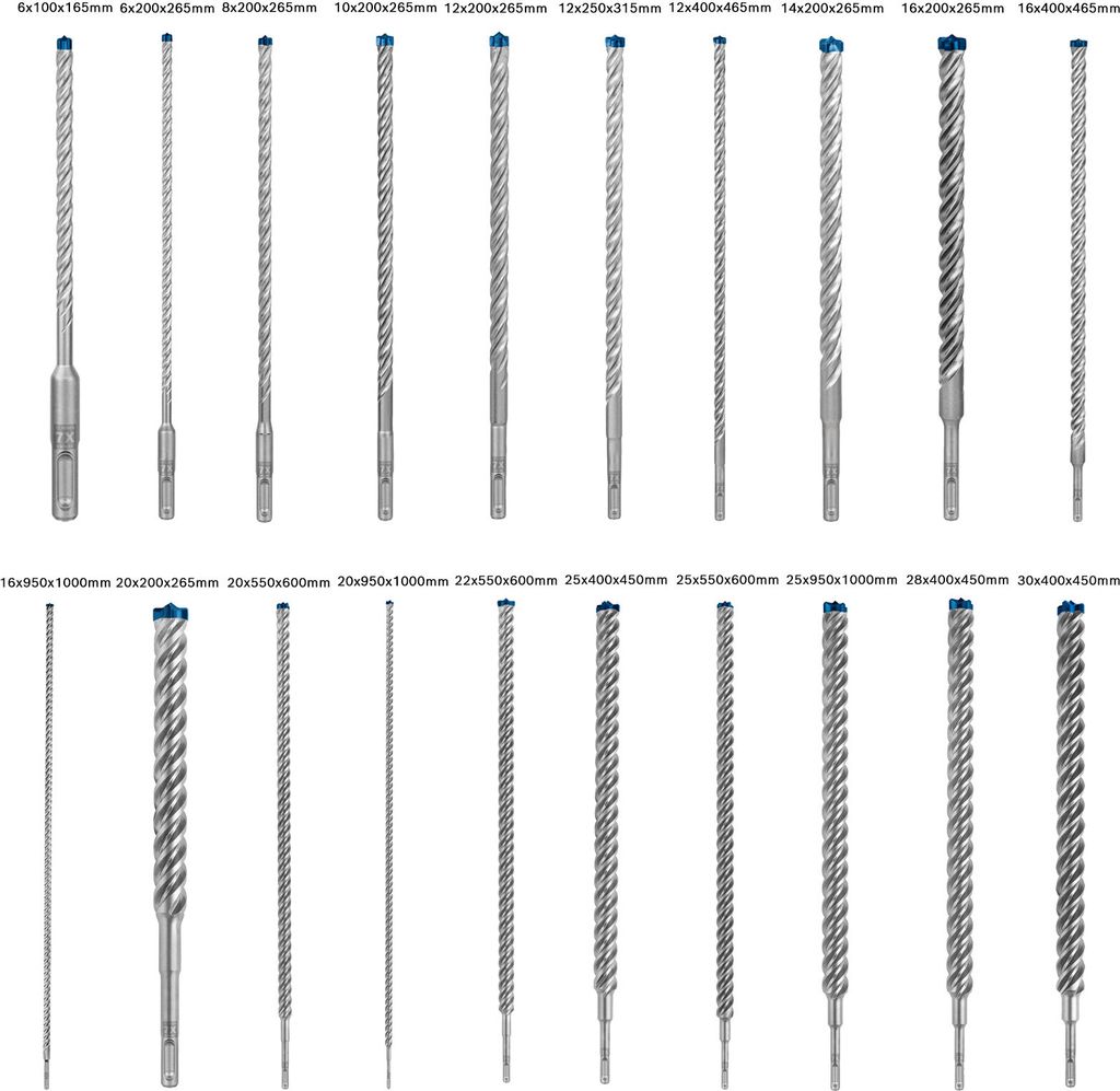 Hammerbohrer Expert SDS-7X D.6mm Arbeits-L.100mm L.165mm Produktbild 36