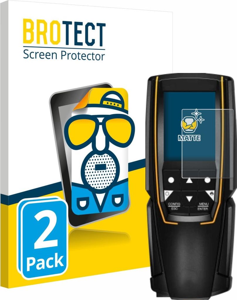 2x BROTECT Schutzfolie für Testo 310 (2. Gen.) Displayschutz Displayschutzfolie Folie Matt Entspiegelungsfolie