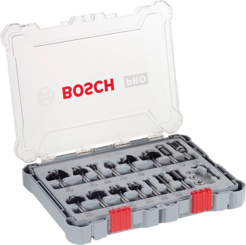 Coffret de 15 fraises mixtes à queue de 8 mm - BOSCH - Image du produit 