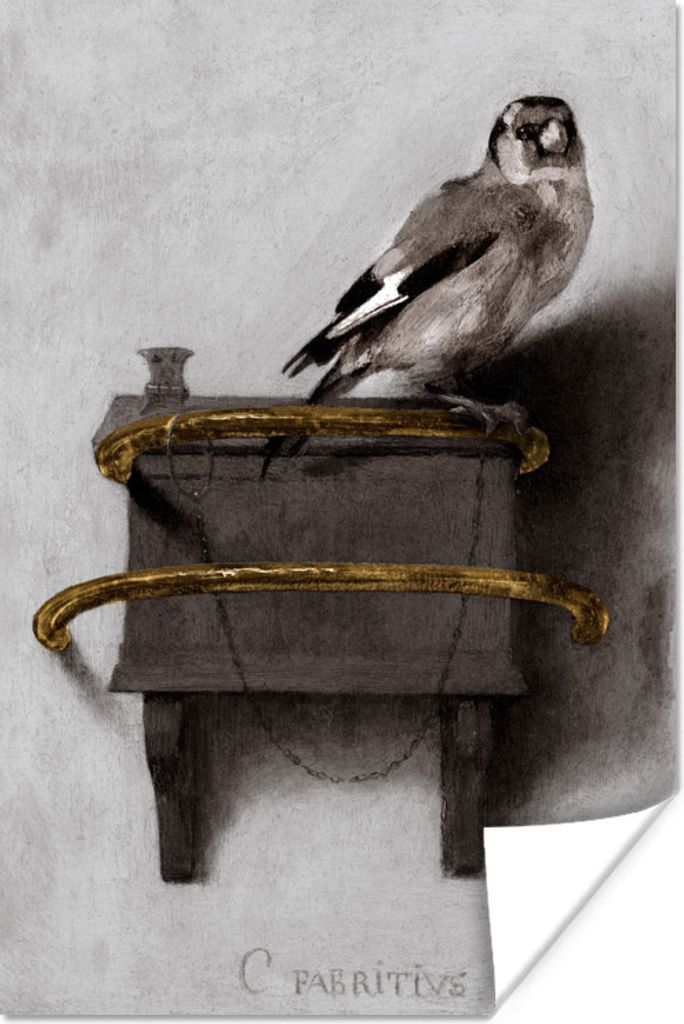 MuchoWow Poster Der Stieglitz - Carel Fabritius 120x180 cm - Kunstposter