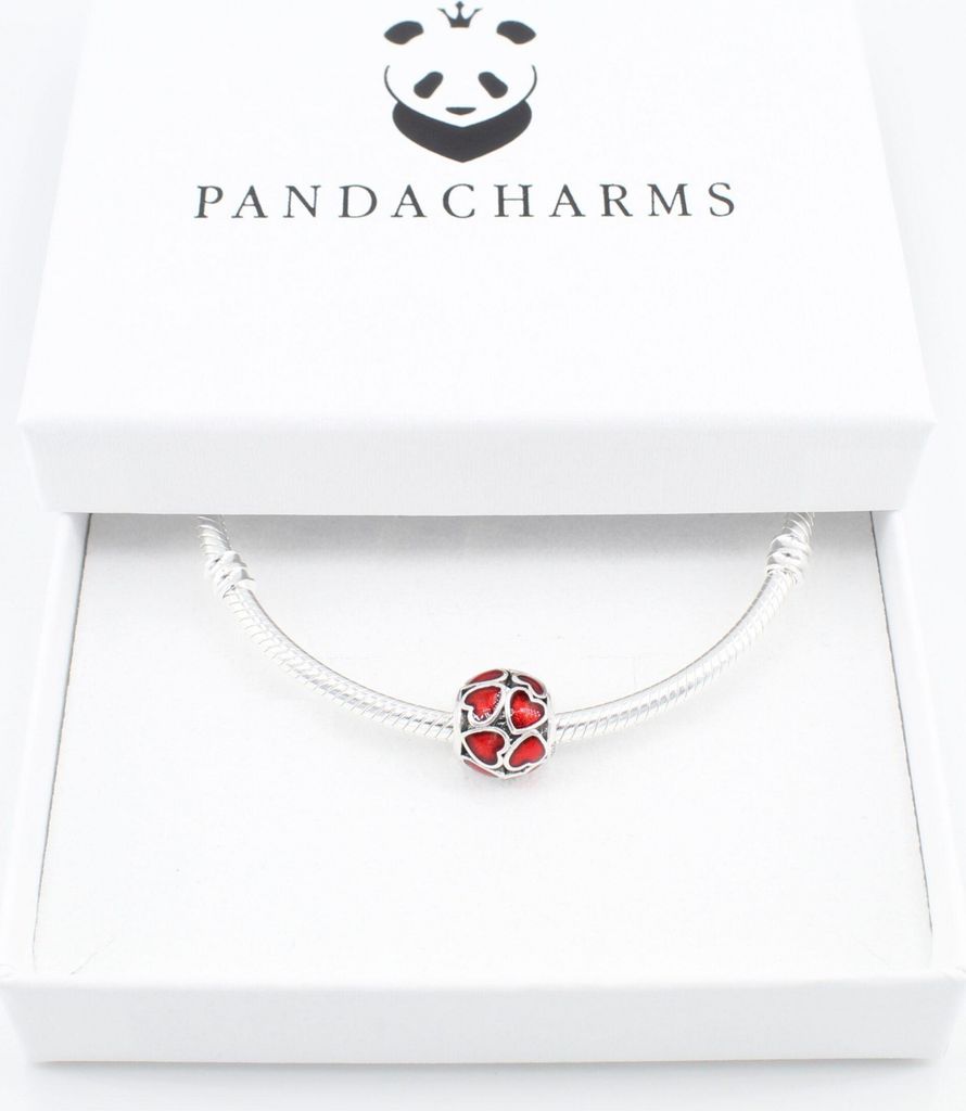 Charm-Anhänger Apfel Aus 925er Sterlingsilber, Rote Emaille