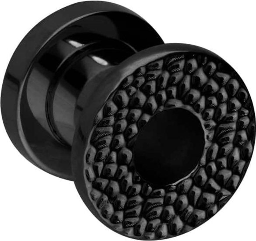 Chirurgenstahl Tunnel STRUKTUR Schwarz Außendurchmesser: 6mm