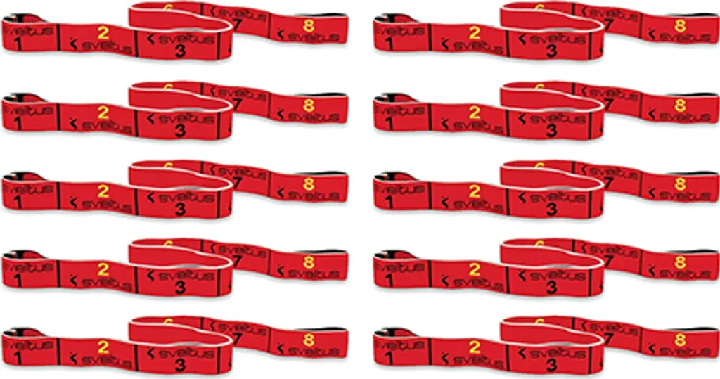 Sveltus Elastiband Original 10kg Moyen Rouge - Lot de 10 Bandes Fitness