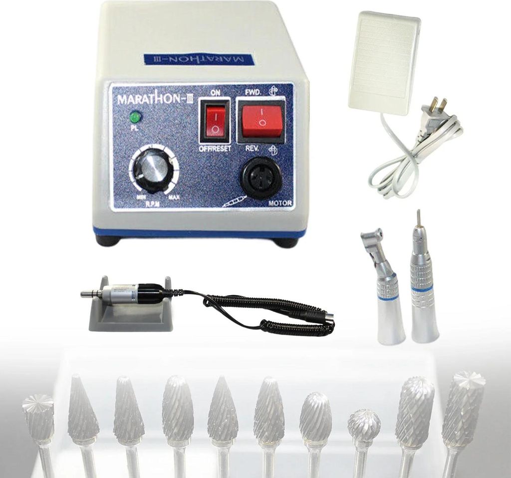 Elektrisches Schmuck-Poliergerät - Poliermaschine - Stufenlos 0–35000 U/min - 65W Motor - 2 Polierköpfe - DC 30V 0,5A - Für Schmuck Jade Glas ...