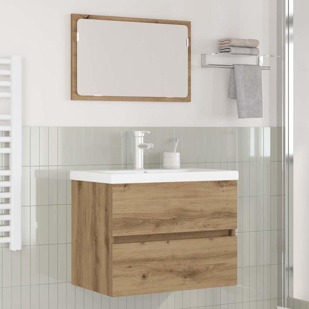 Badezimmermöbel Set 3 pcs Schwarze Eiche 60 x 38.5 x 45 cm, Badezimmerschränke Design Möbel Neu