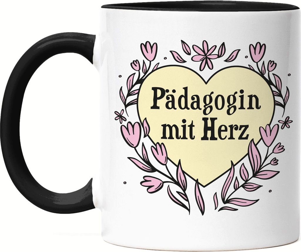 Pädagogin mit Herz Tasse Schwarz Geschenkidee Zum Danke Sagen Beste Pädagogin