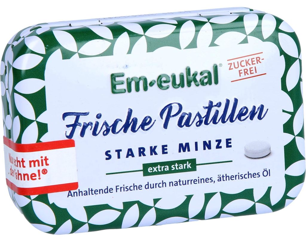 Open Food Frische Pastillen Starke Minze - Em-Eukal - 20g, 20 g, C, e420, e470b, e901, e903, e955, e967, Xylit; Pfefferminzöl; Eukalyptusöl; Ment...