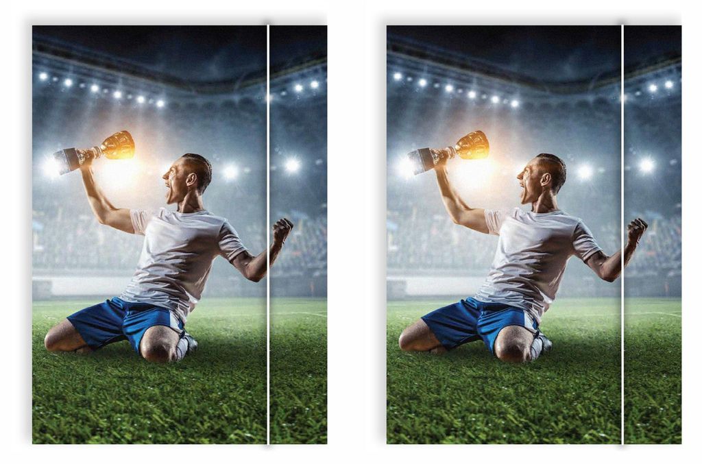 Friendly Fox DIN A4 Sammelmappen Fußball Pokal, 2x Schulmappe Kinder, Postmappe A4 Schule mit Gummizug, bunte Hausaufgabenmappe Kinder Schule