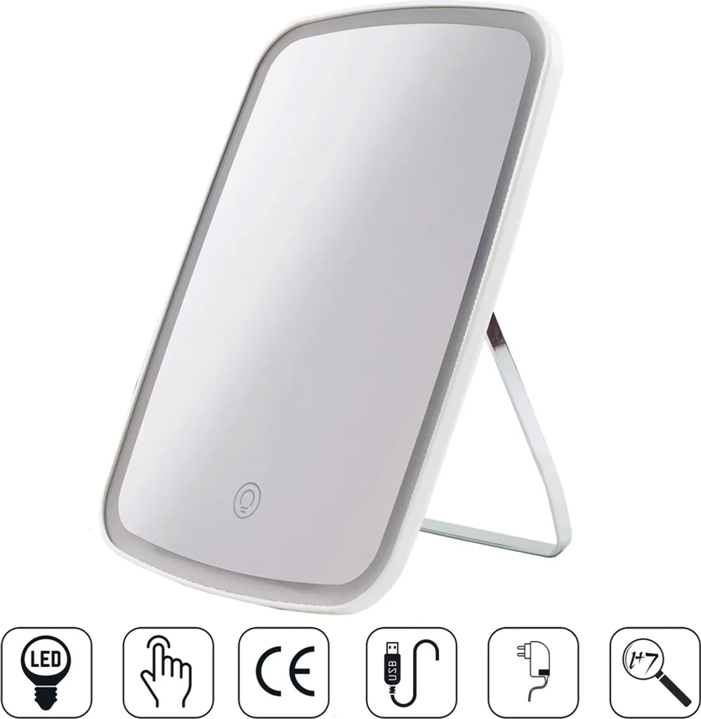 Specchio Ingranditore 7x con Luce LED - Precisione per Rasatura e Trucco - 7