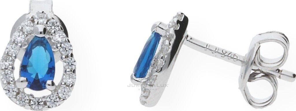 Saphir Ohrstecker Silber 925 Zirkonia JL10-06-0263 JuwelmaLux