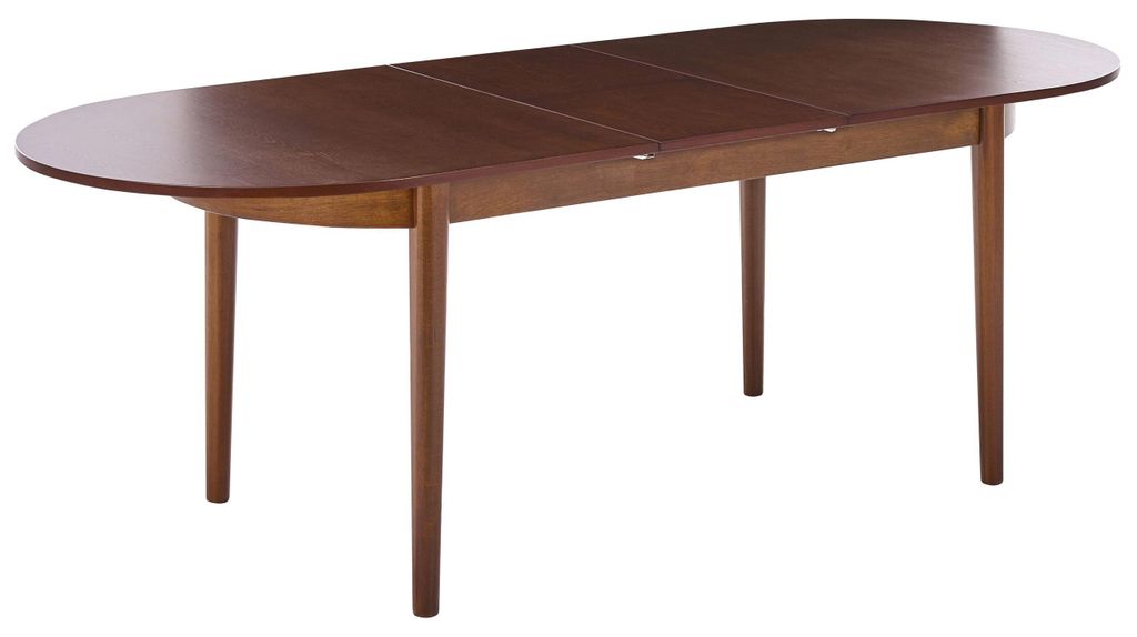 BELIANI Ausziehbarer Esstisch Dunkle Esche MDF Platte Esche Holzoptik Oval Modernes Design Esszimmertisch