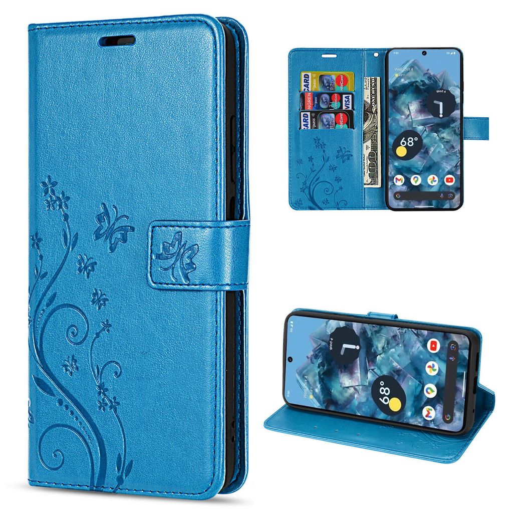 Hülle für Google Pixel 8A Handyhülle Klapphülle Handy Tasche Etui Blau