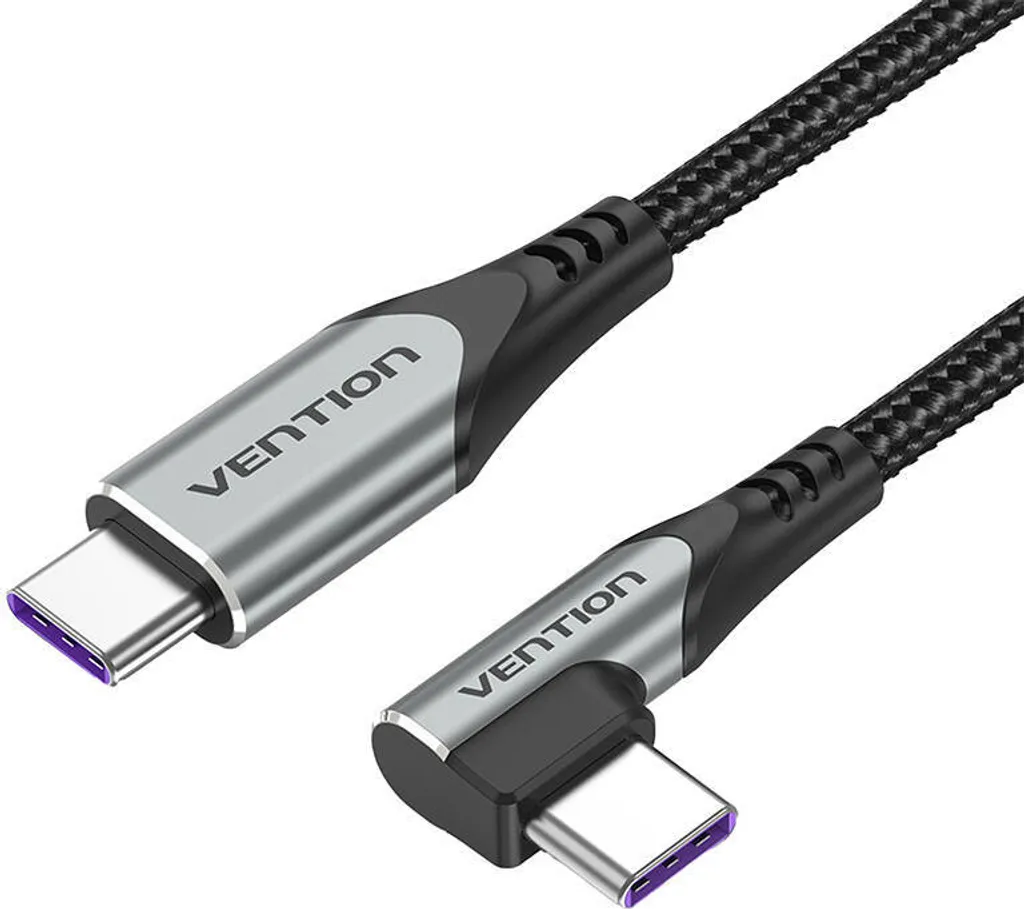 Cavo Vention TAKHF USB-C Angolato 5A 100W Grigio | Ricarica Gaming