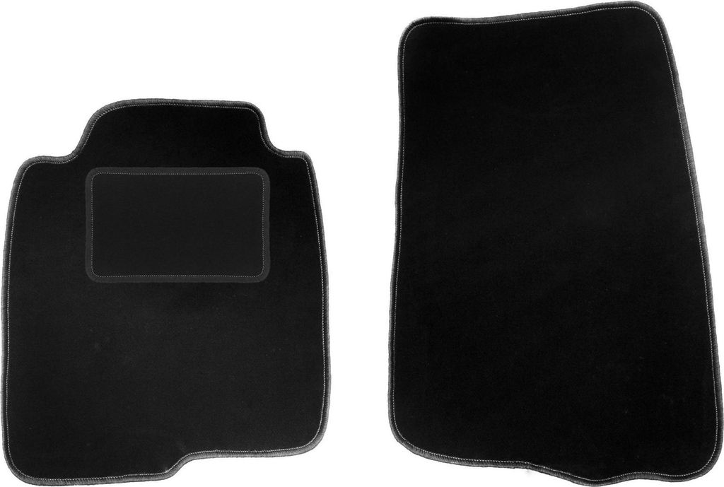 Velours-Fußmatten Vorne passend für Volvo 240 / 260 (Kombi, Limousine, Bj. 1974-1993) – schwarz, passgenau, mit Befestigungen set 2 Stk. - STA...