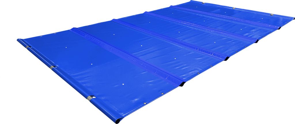 SafeDeluxe Poolplane Rollschutzabdeckung aus LKW Plane ohne Stangen (4m x 6m, Blau RAL5002) Stangenabdeckung Sicherheitsabdeckung Poolabdeckung