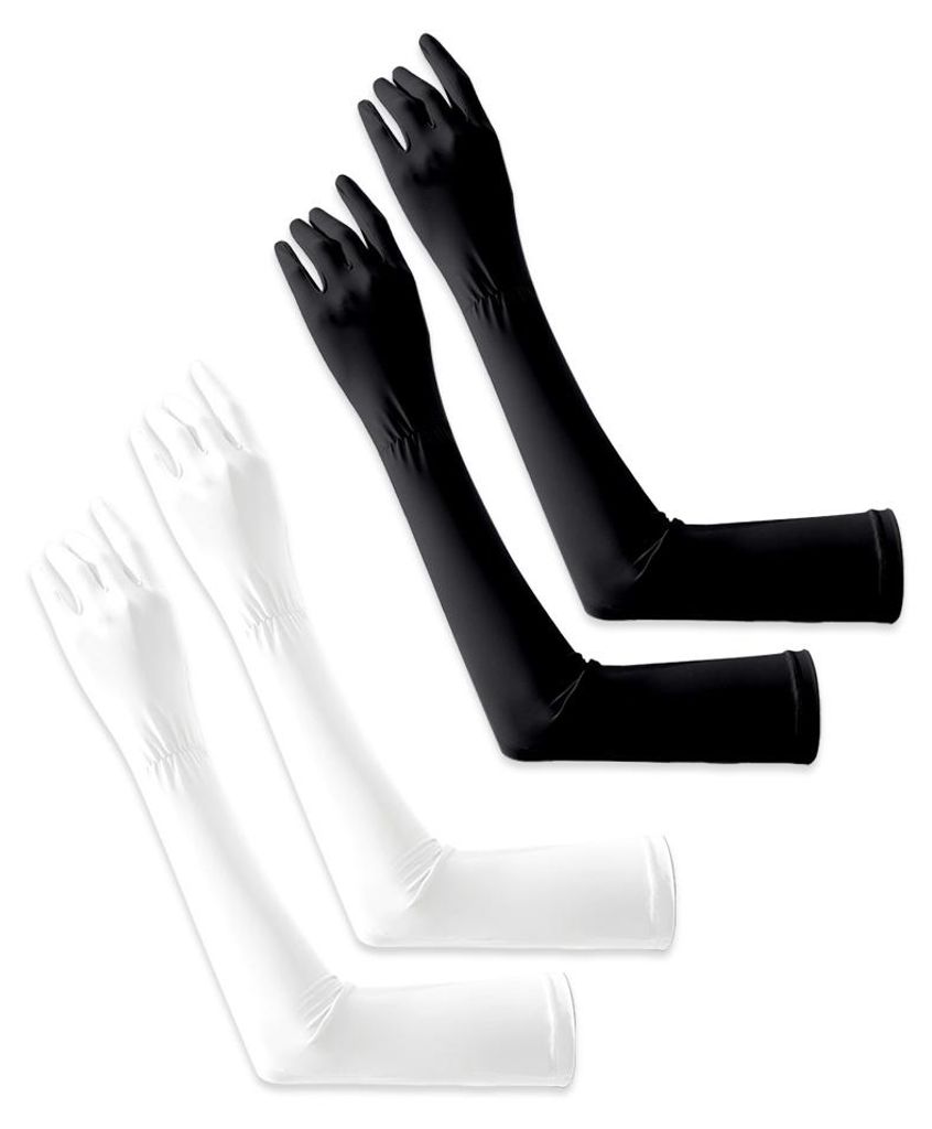 2 Paar Sonnenschutzhandschuhe für Damen, Sommer-Reithandschuhe, UV-Schutz, rutschfest, aus Eisseide, verlängertes, atmungsaktives Mesh-Gewebe