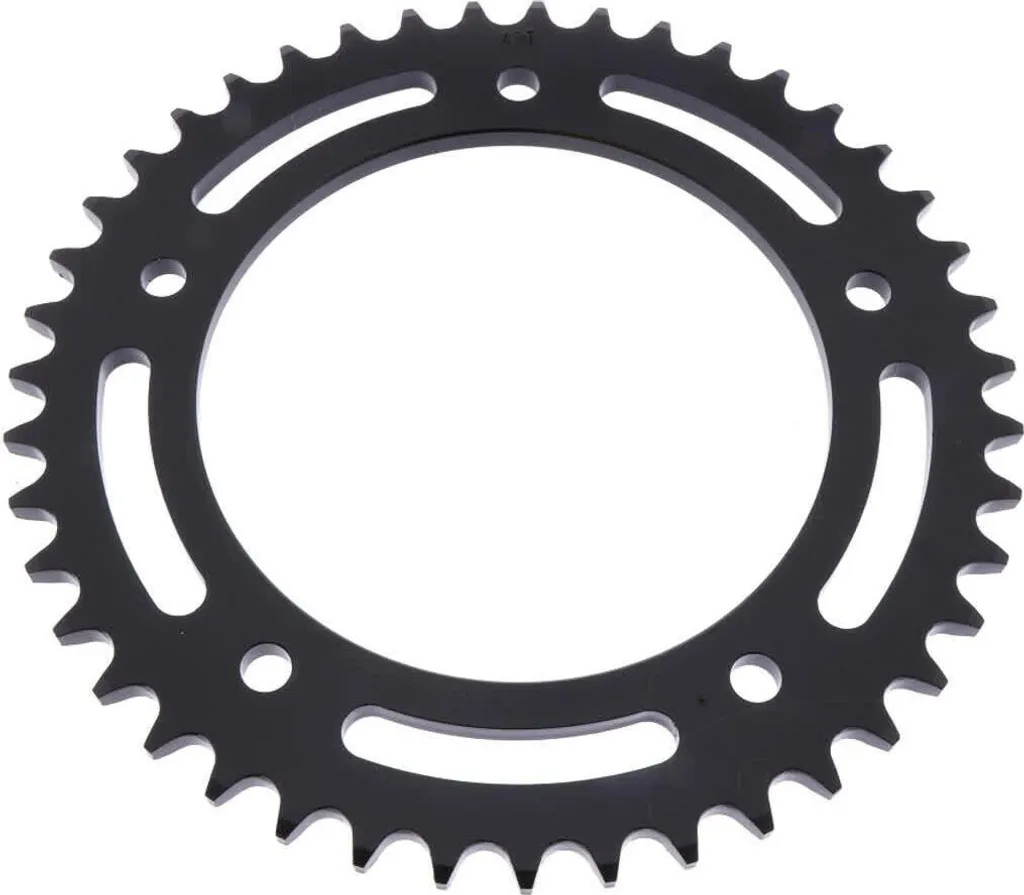 Couronne 43 dents acier noir pas 525 : évitez l'usure de l'Indian FTR