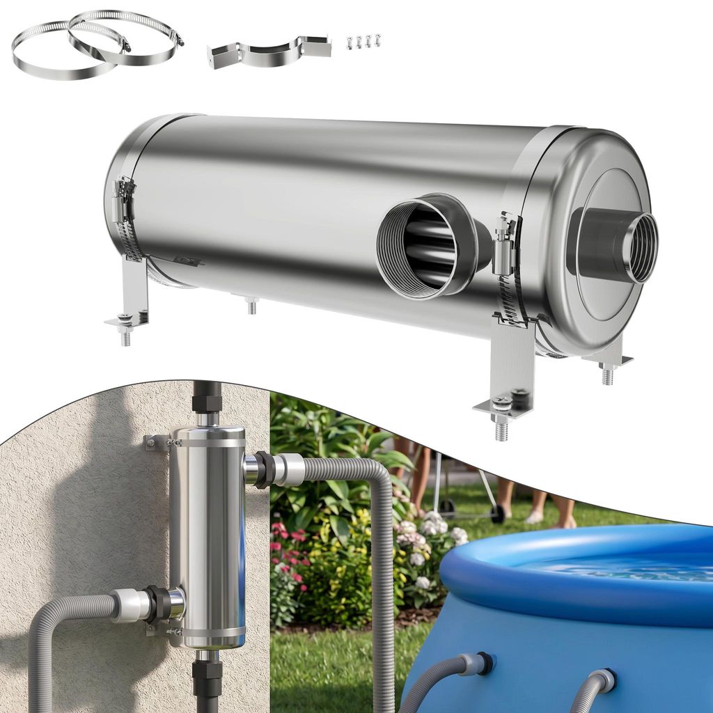 XMTECH Nerezový výměník tepla pro bazény 40 kW, protiproudý Obrázek produktu 