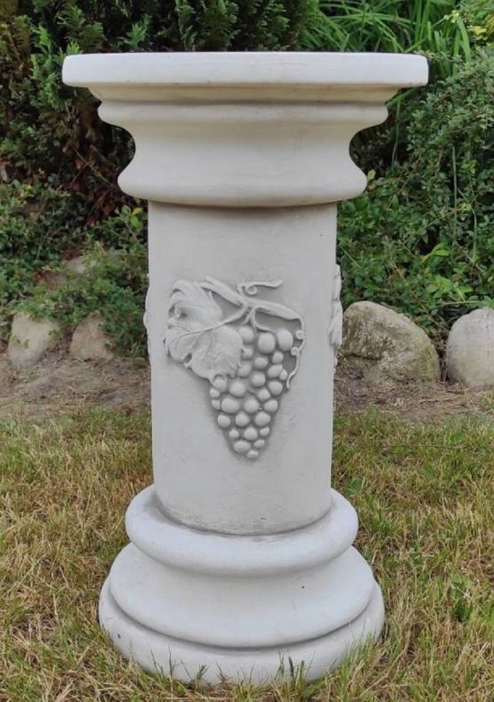 Casa Padrino Barock Säule Grau Ø 30 x H. 51 cm - Prunkvolle Gartensäule im Barockstil - Gartendeko Stein Säule - Barock Garten & Terrassen Deko...