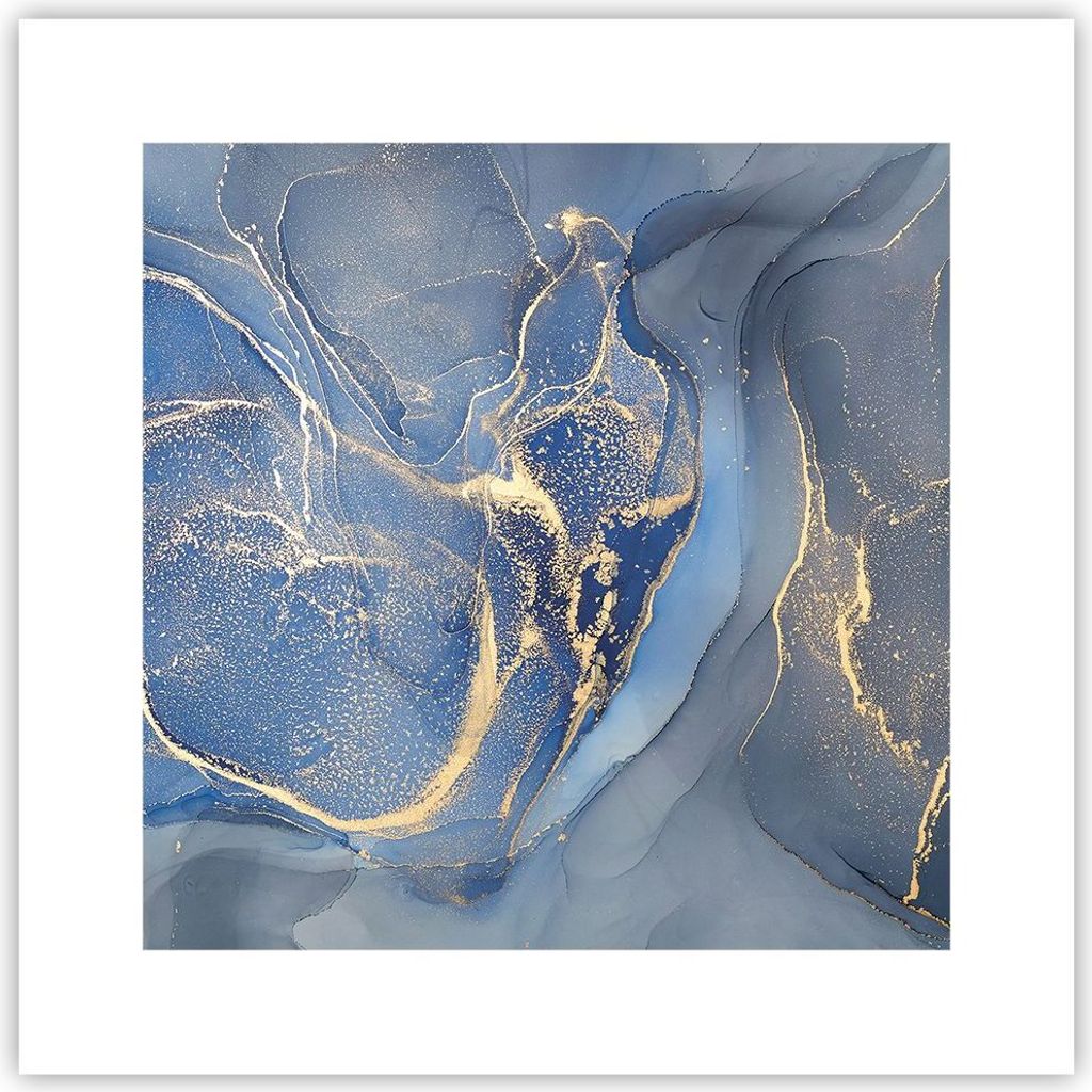 Poster - Poster ohne Rahmen - Gold Blau Farbe - 30x30 cm - Produktbild 