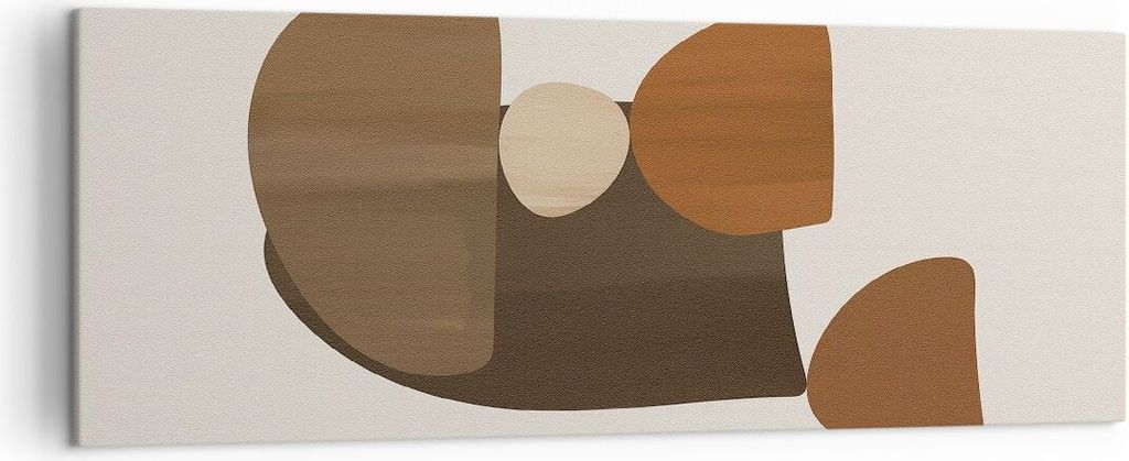 Bild auf Leinwand - Leinwandbild - Einteilig - Abstraktion Braun Minimalismus - 140x50cm - Wand Bild - Wanddeko - Wandbilder - Leinwanddruck - Bild...