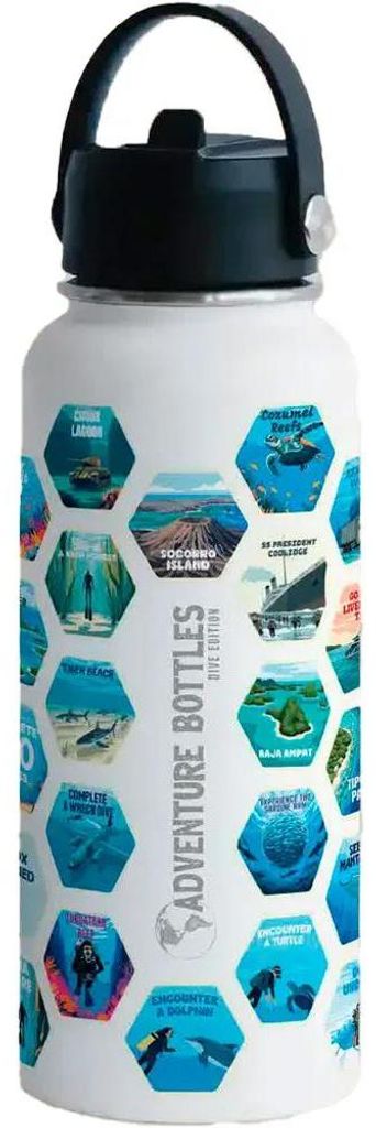 Awesome Maps Adventure Dive+nálepky Termoska Průhledná  Obrázek produktu 