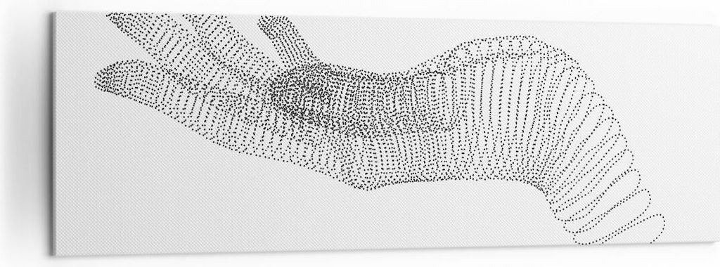 Bild auf Leinwand - Leinwandbild - Einteilig - Hand Grafik weiß - 160x50cm - Wand Bild - Wanddeko - Wandbilder - Leinwanddruck - Bilder - Wanddeko...