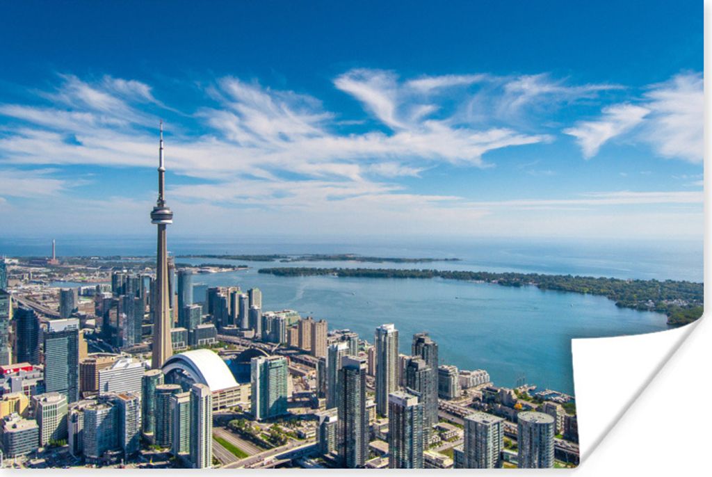 MuchoWow Poster Luftaufnahme von Toronto mit Blick auf den Ontariosee in Kanada 90x60 cm - Schlafzimmer