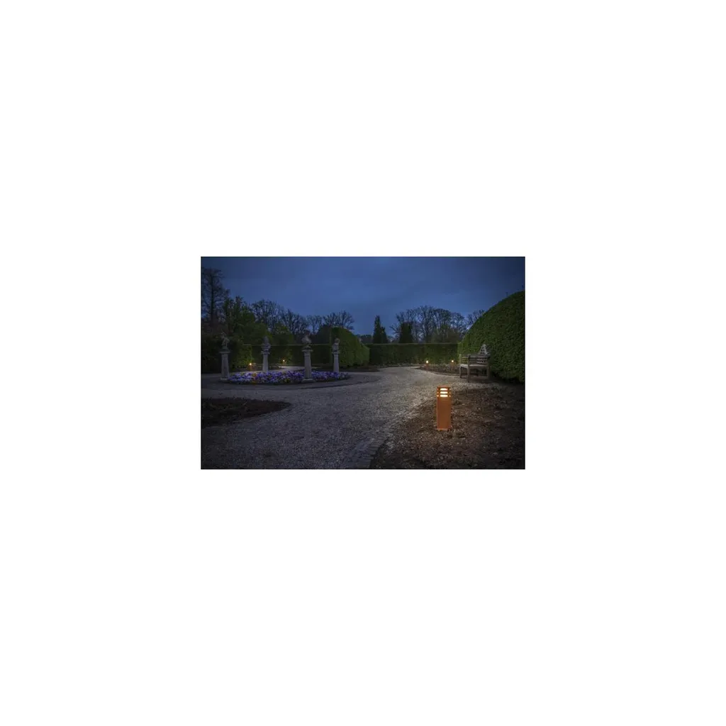 Borne LED extérieure Rusty Square 40 aspect rouille pour jardin IP55 - 15
