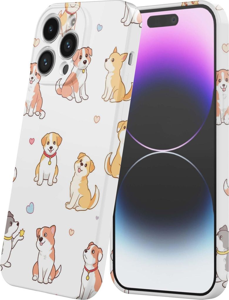 Smartphonica Handyhülle passend für iPhone 14 Pro Max mit Hundeaufdruck - Flexible Softcase TPU - Backcover Case Hunde Design