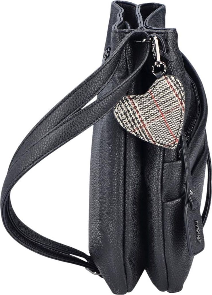 Rieker Damen Umhängetasche mit Herzanhänger H1005, Farbe:Schwarz