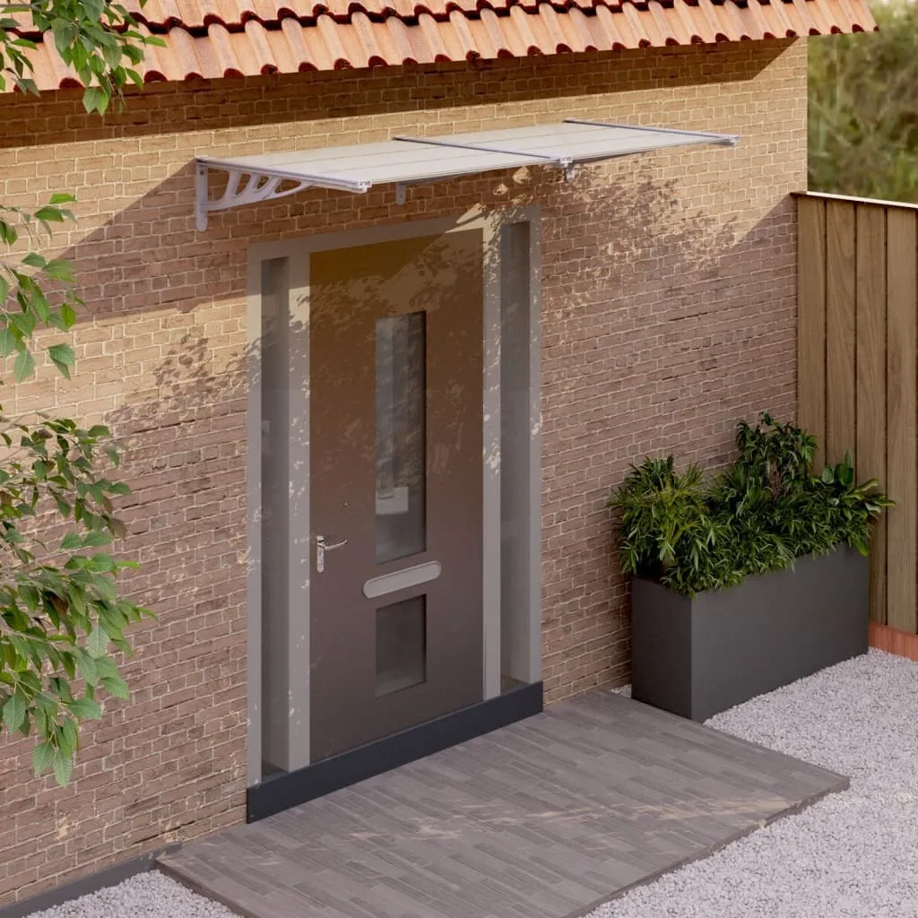 Offerta Pensilina Policarbonato 199x90 cm Grigio | Prezzo Imbattibile Store