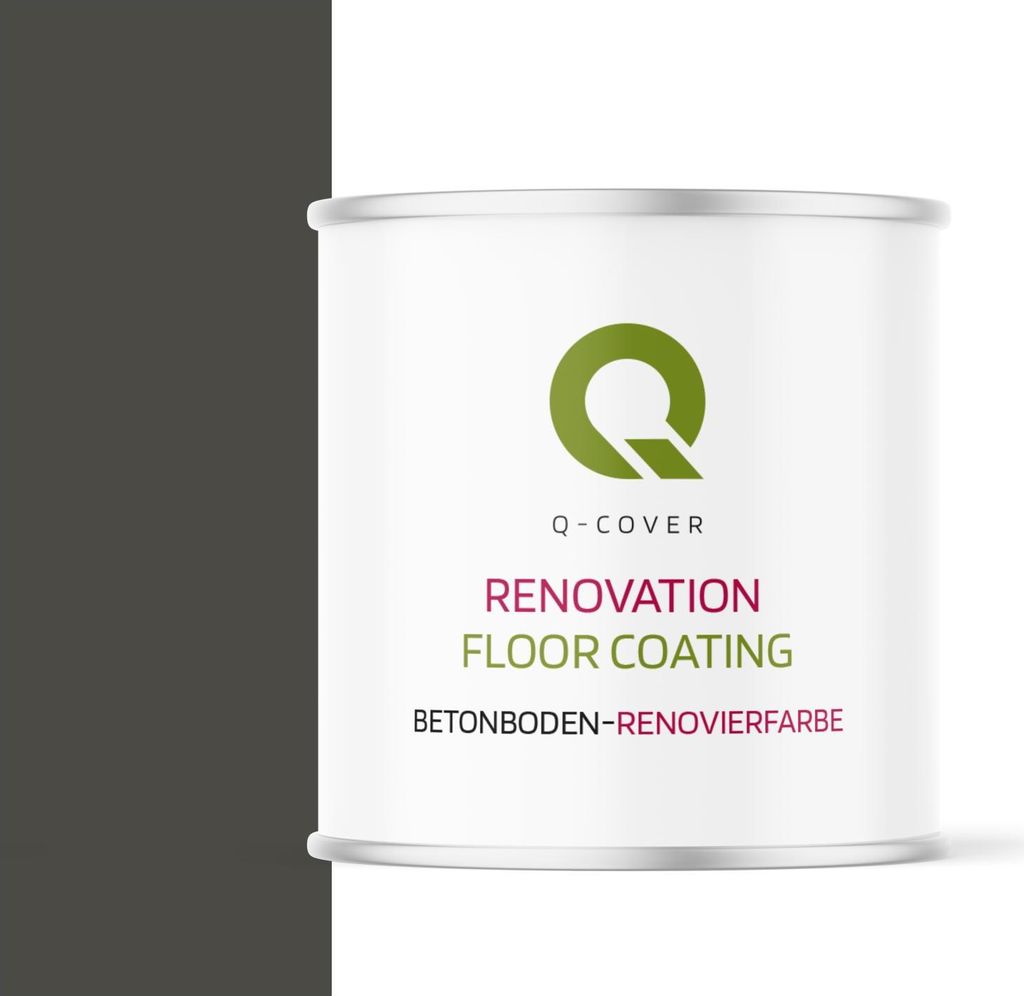 Bodenfarbe Renovierfarbe | Umbragrau RAL 7022 | Satin 2,5L | Abriebfest für Keller, Beton | Q-COVER